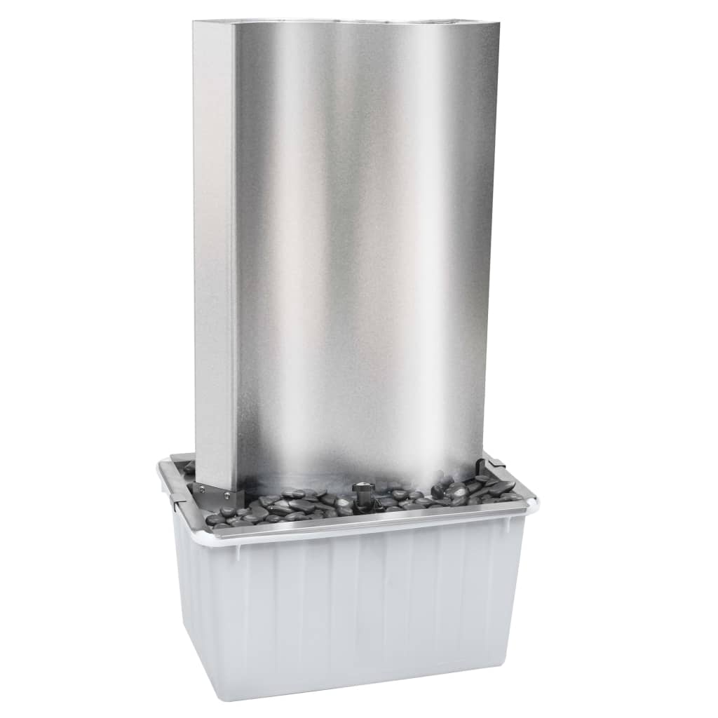 Garden fountain silver 60.2x37x122.1 cm stainless steel