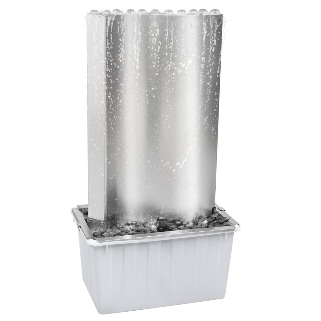 Garden fountain silver 60.2x37x122.1 cm stainless steel
