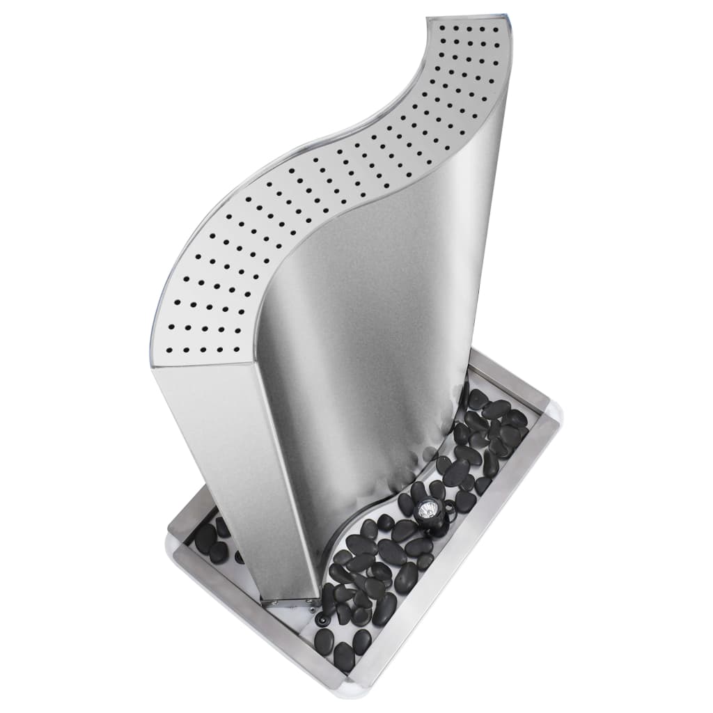 Garden fountain silver 60.2x37x122.1 cm stainless steel