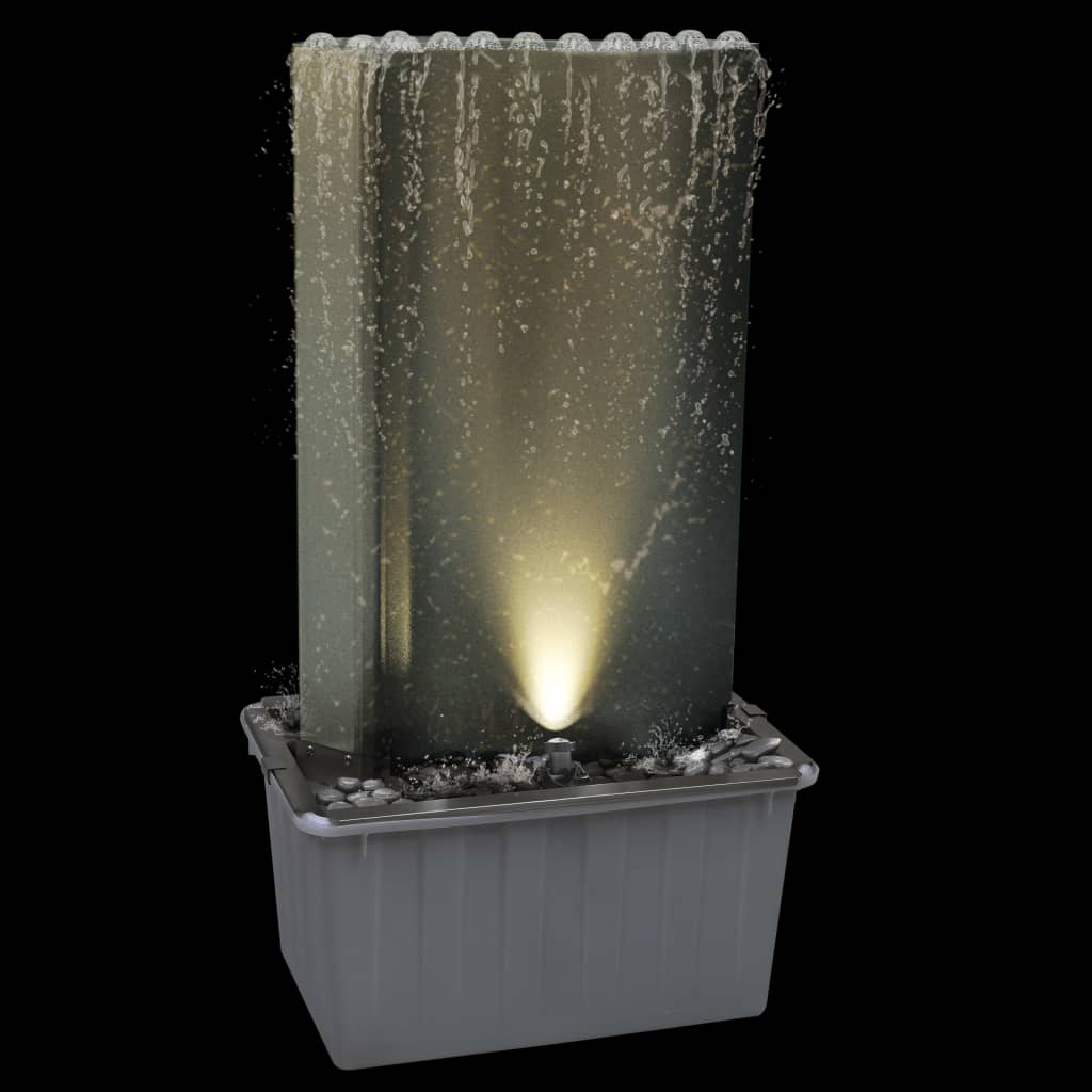 Garden fountain silver 60.2x37x122.1 cm stainless steel