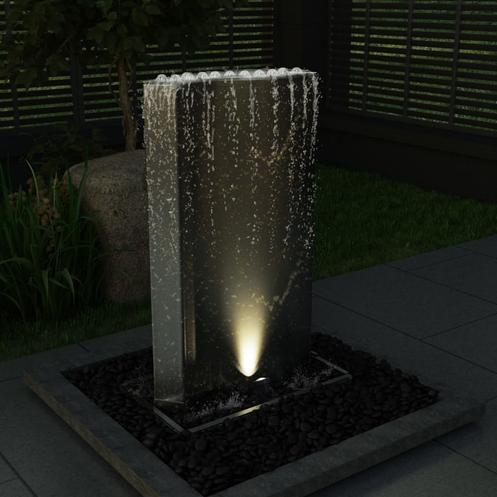Garden fountain silver 60.2x37x122.1 cm stainless steel