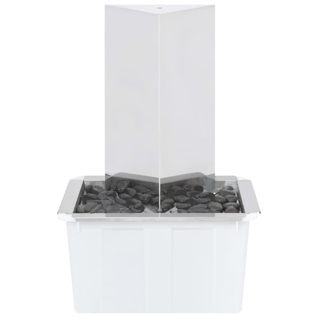 Garden fountain with pump stainless steel 76 cm triangular