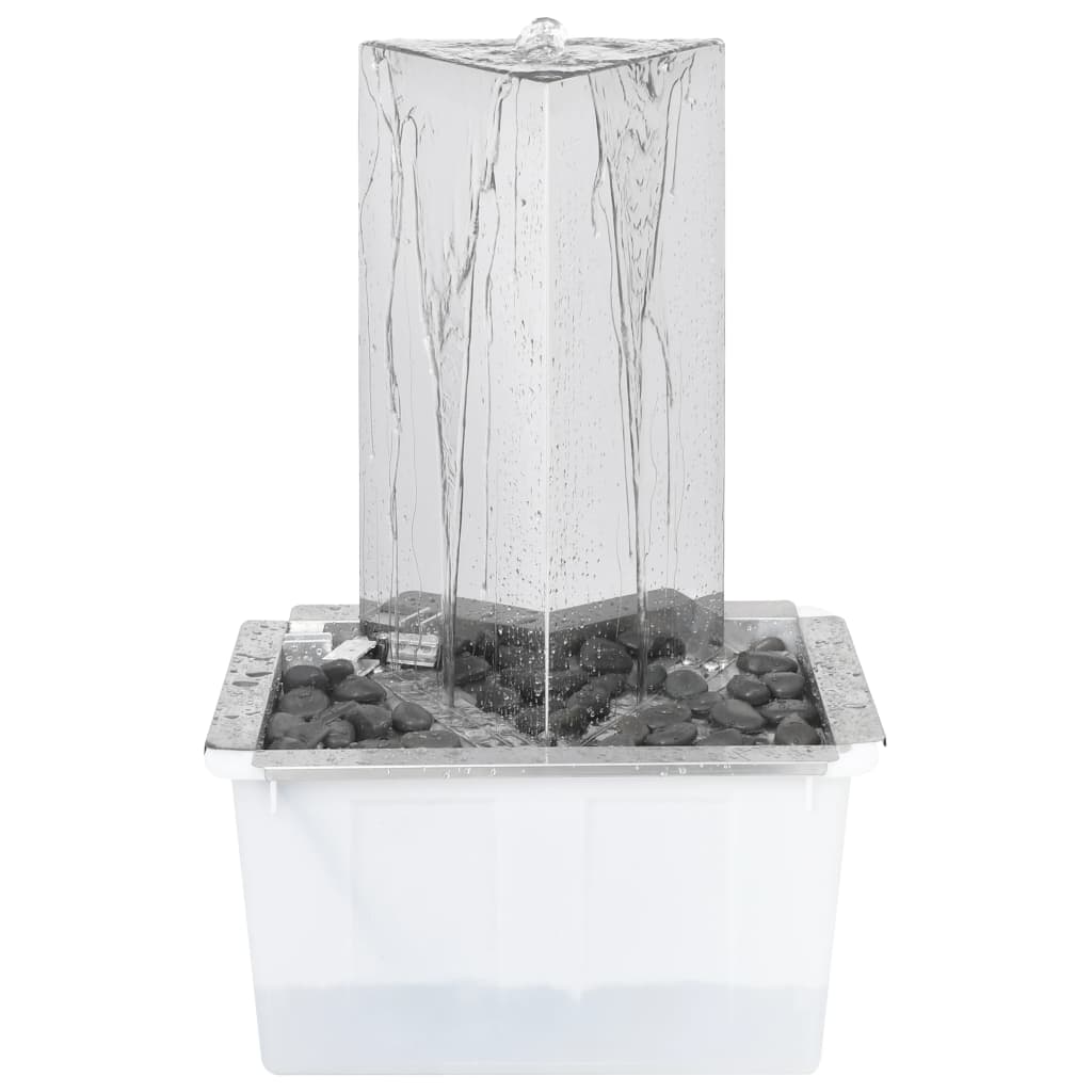 Garden fountain with pump stainless steel 76 cm triangular