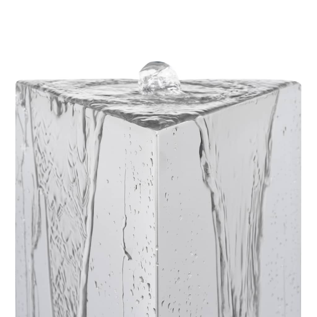 Garden fountain with pump stainless steel 76 cm triangular