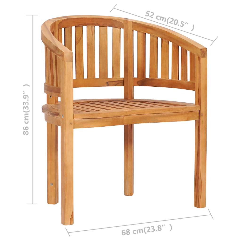 Stol bananformet heltre teak
