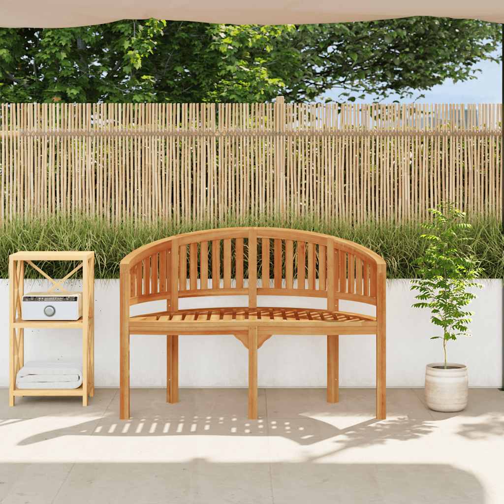 Benk bananformet 120 cm heltre teak