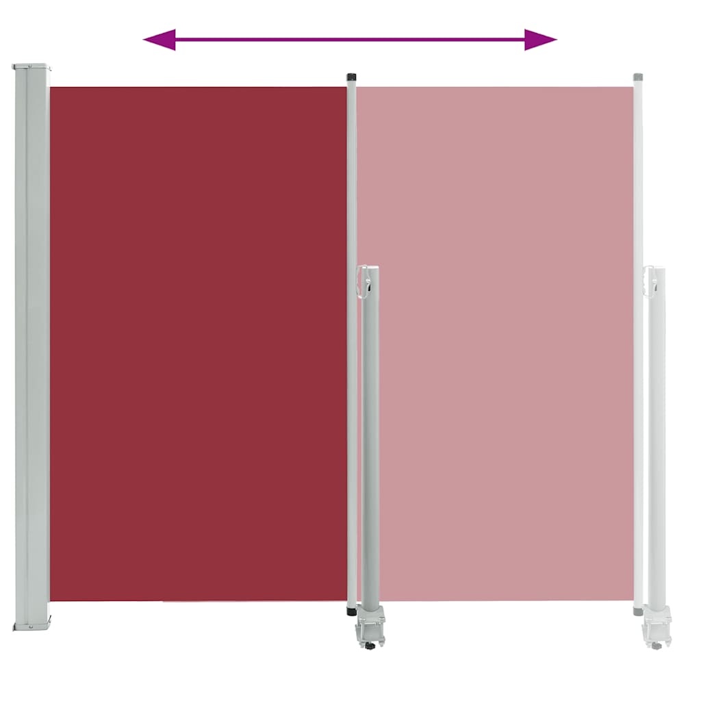 Uttrekkbar sidemarkise 140 x 300 cm rød