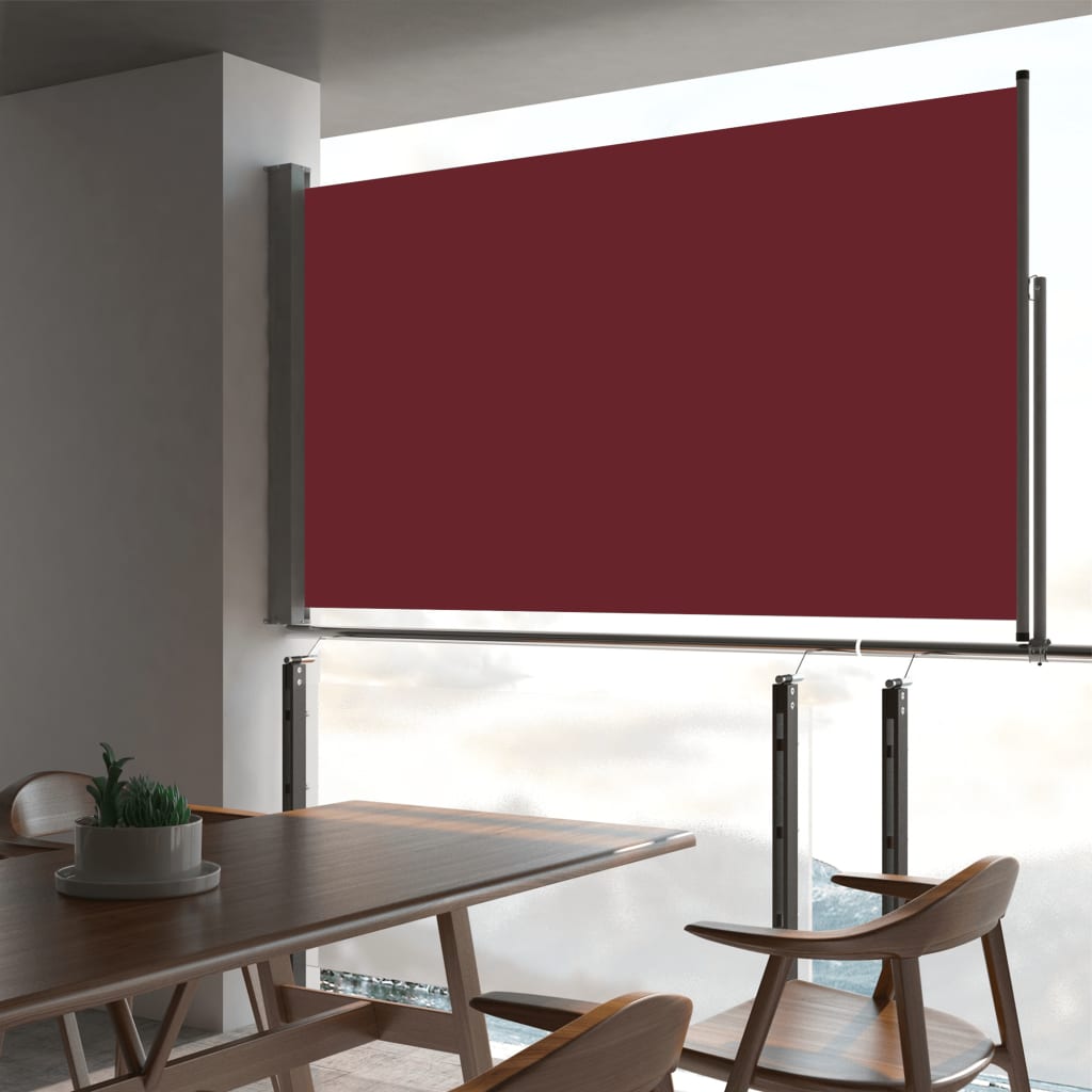 Uttrekkbar sidemarkise 140 x 300 cm rød