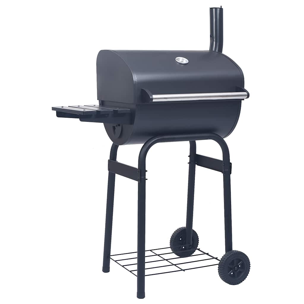 Røykgrill med bunnhylle kull svart