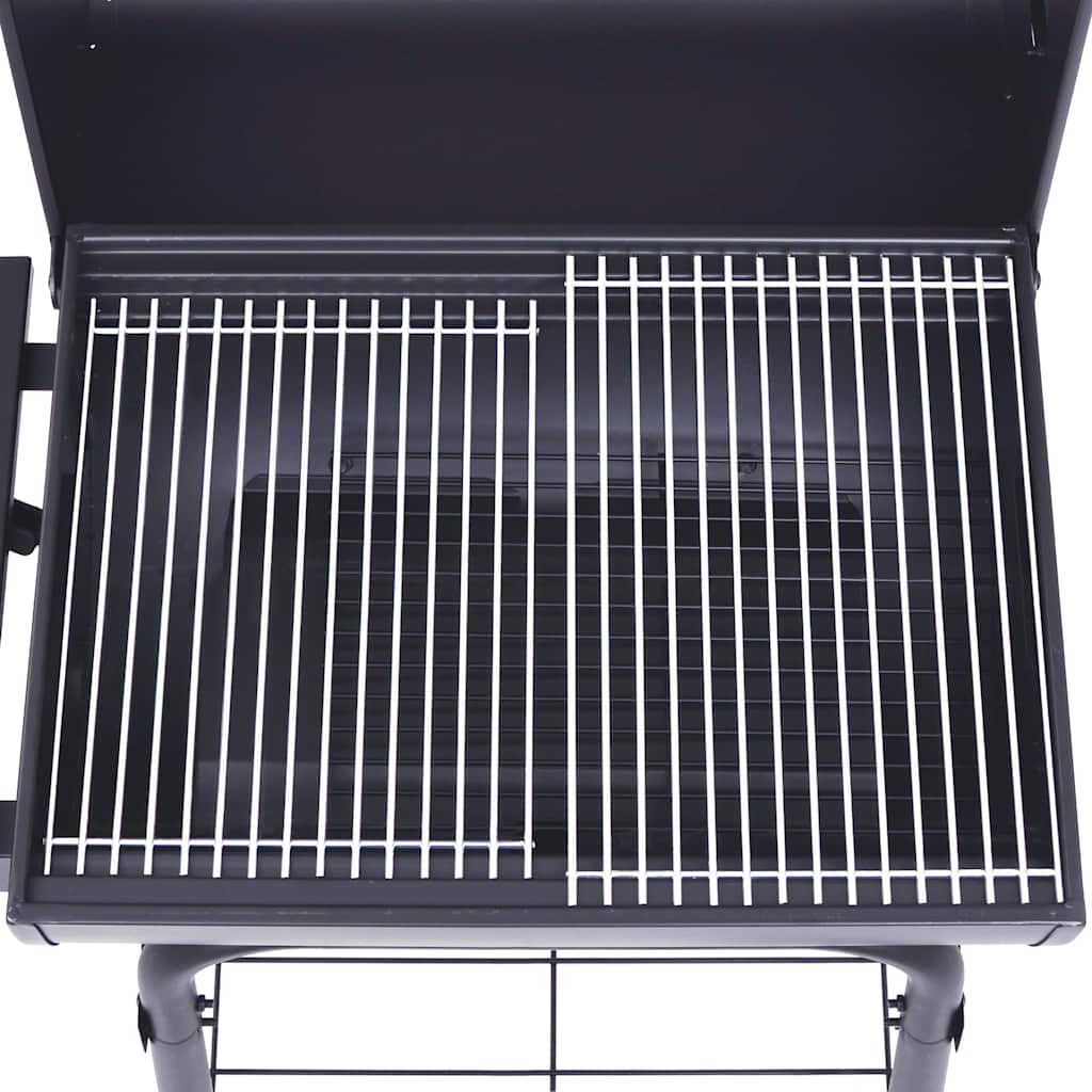 Røykgrill med bunnhylle kull svart