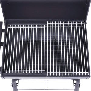 Røykgrill med bunnhylle kull svart