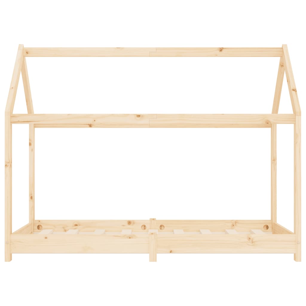 Sengeramme barn grå heltre furu 70x140 cm
