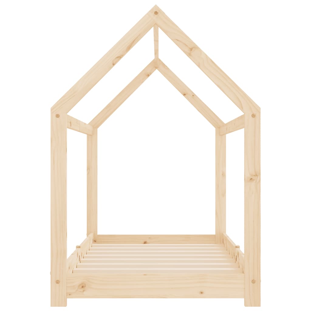 Sengeramme barn grå heltre furu 70x140 cm