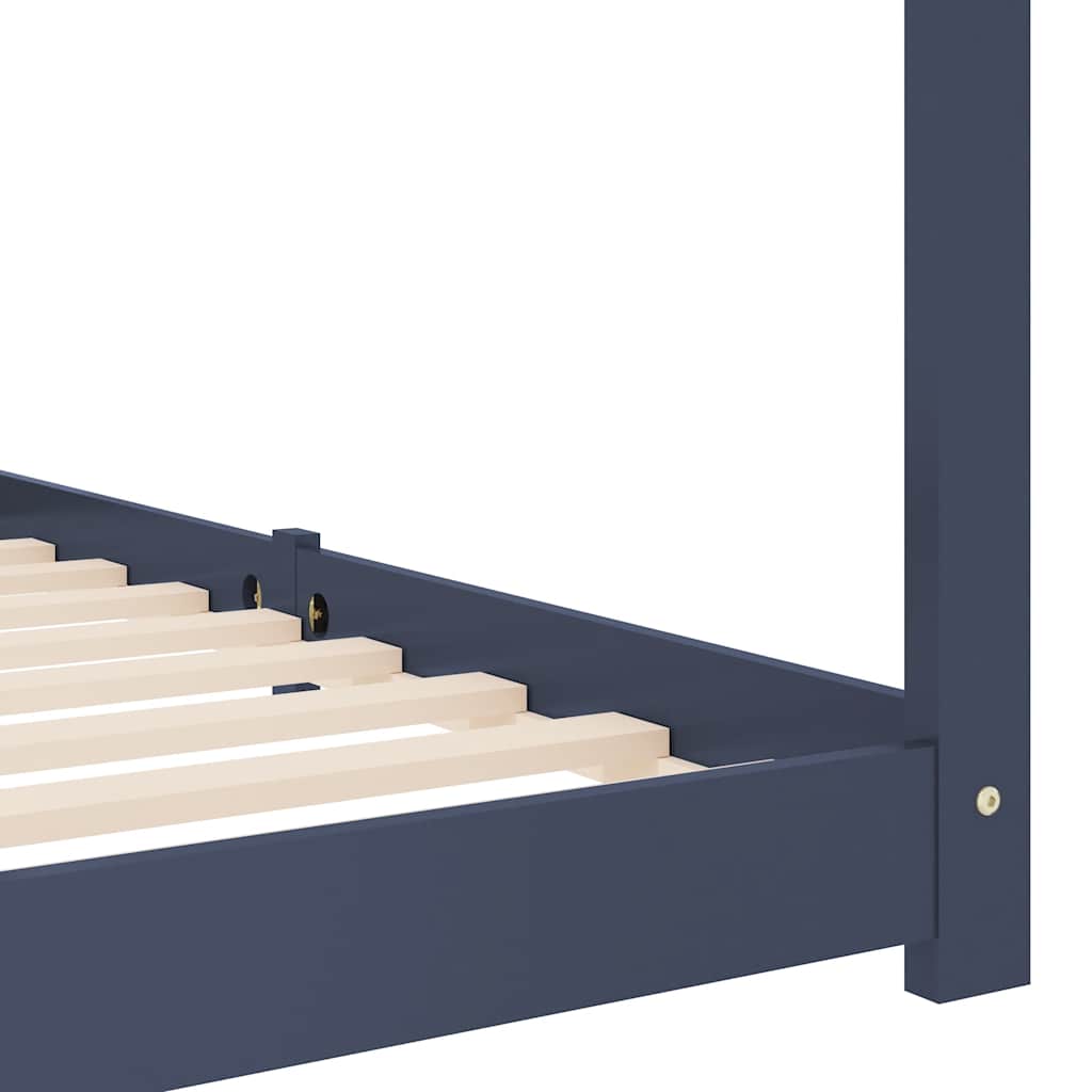 Sengeramme for barn heltre furu grå 80x160 cm