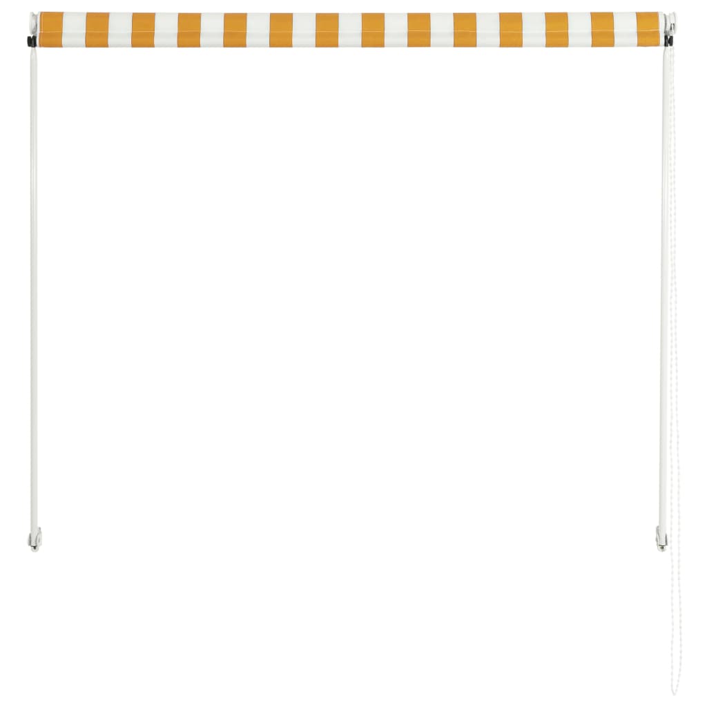 Uttrekkbar markise 100x150 cm gul og hvit