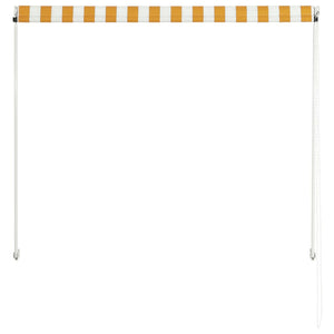 Uttrekkbar markise 100x150 cm gul og hvit