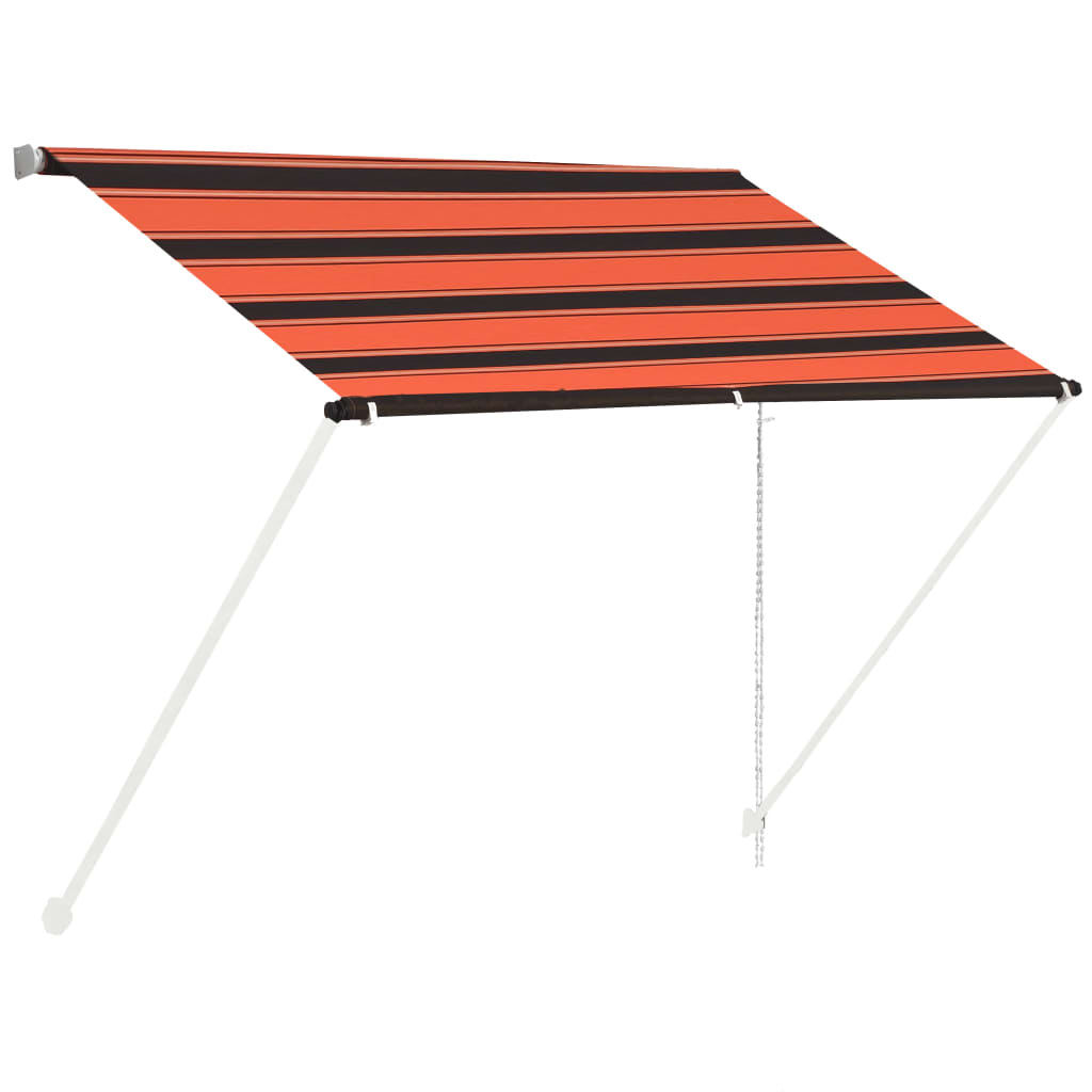 Uttrekkbar markise 100x150 cm oransje og brun
