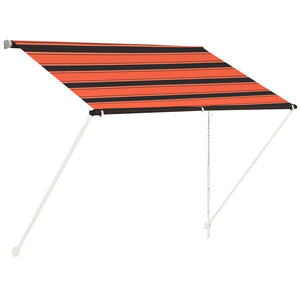 Uttrekkbar markise 100x150 cm oransje og brun