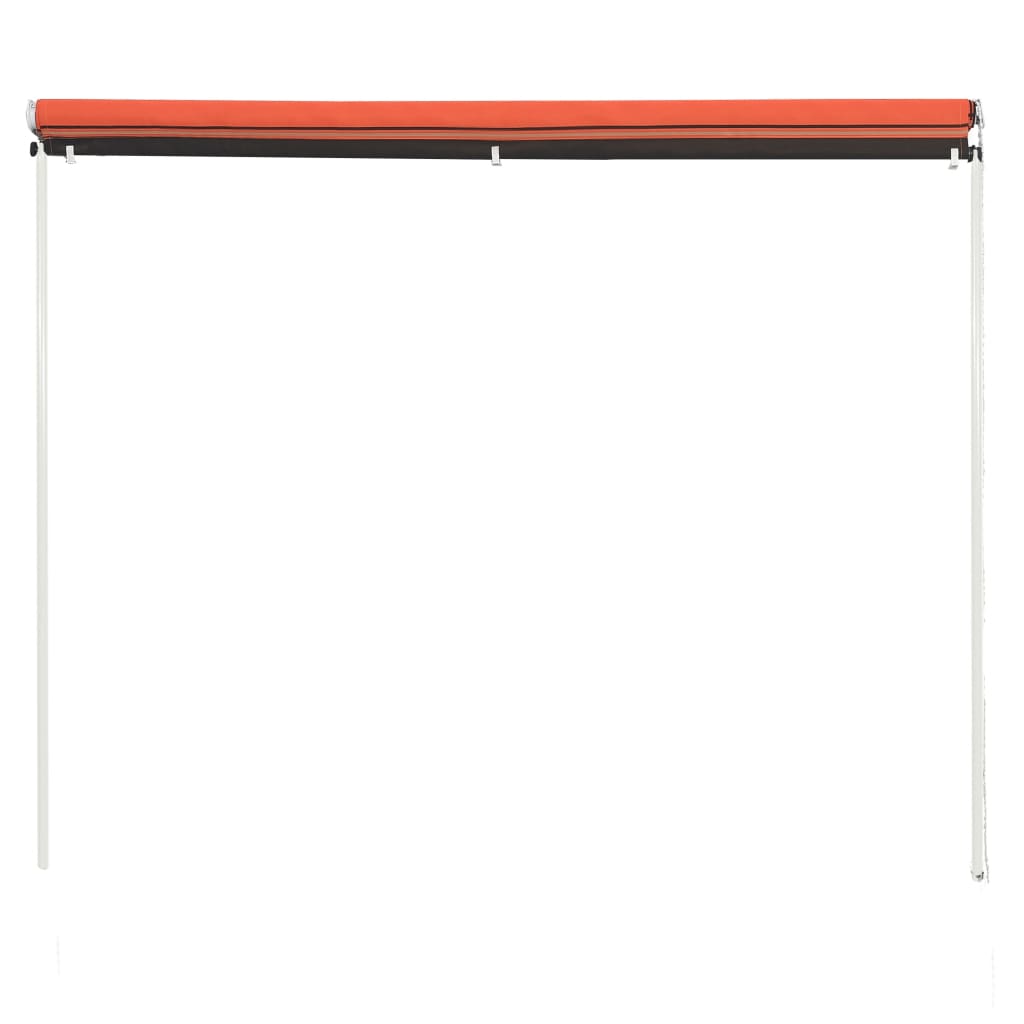 Uttrekkbar markise 100x150 cm oransje og brun