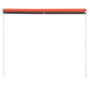 Uttrekkbar markise 100x150 cm oransje og brun