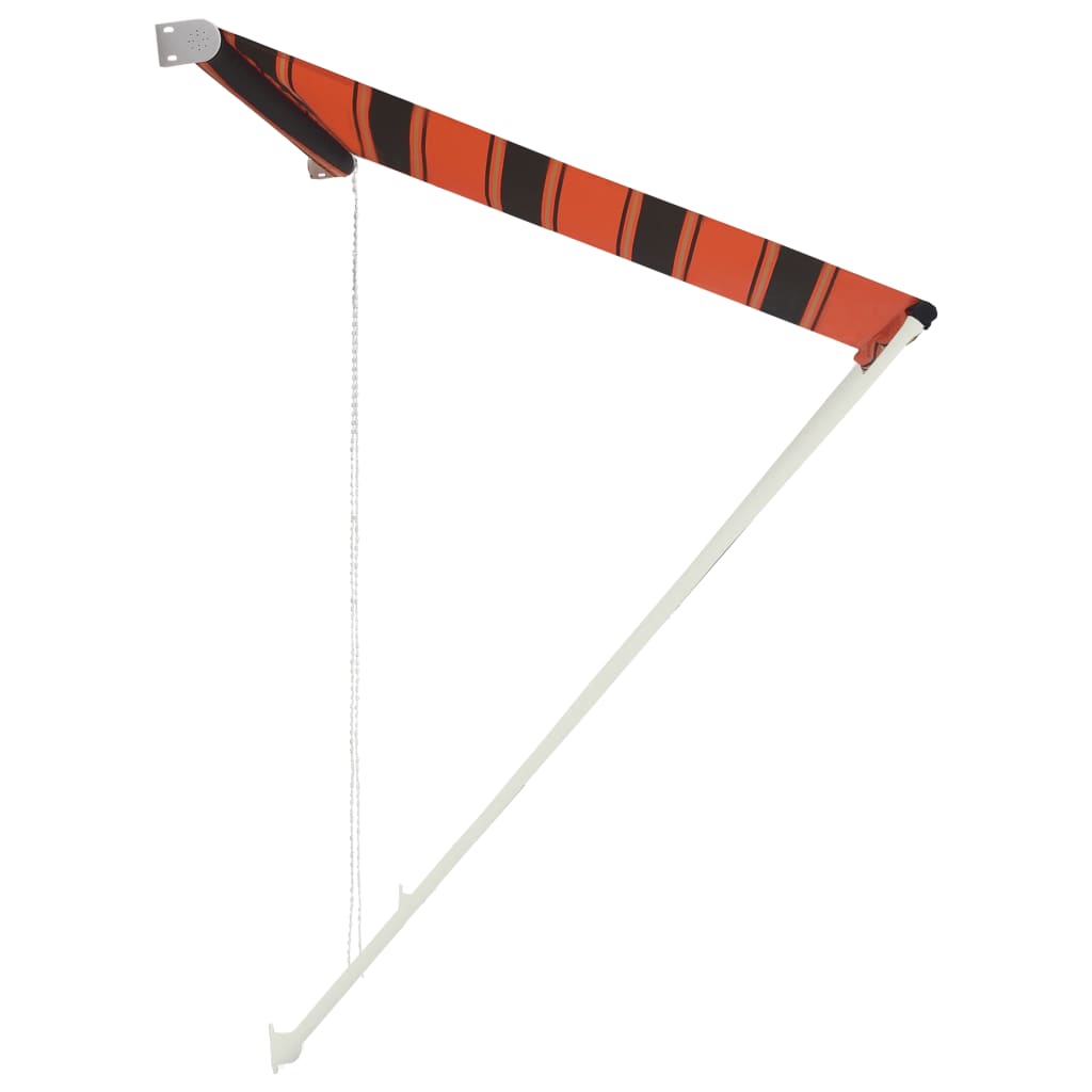 Uttrekkbar markise 100x150 cm oransje og brun