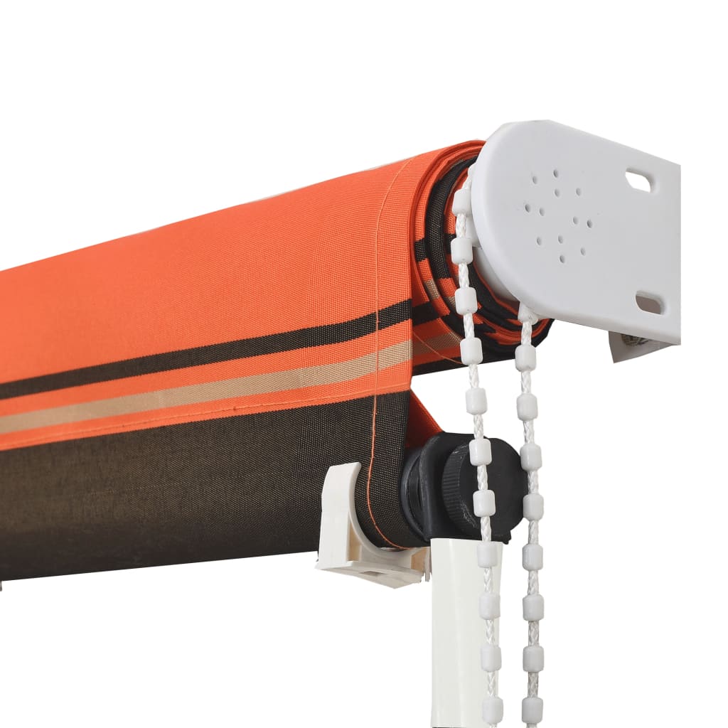 Uttrekkbar markise 100x150 cm oransje og brun