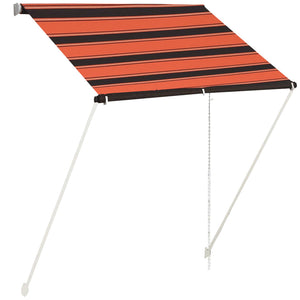 Uttrekkbar markise 150x150 cm oransje og brun