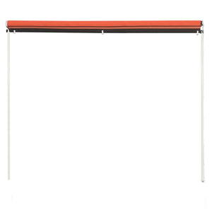 Uttrekkbar markise 200x150 cm oransje og brun
