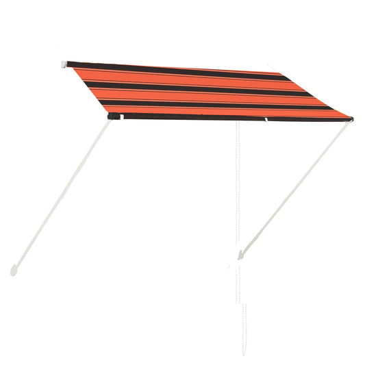 Uttrekkbar markise 250x150 cm oransje og brun
