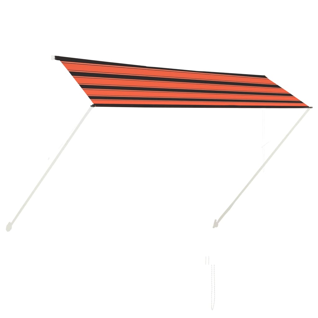 Uttrekkbar markise 300x150 cm oransje og brun