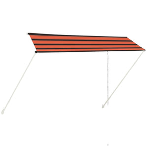 Uttrekkbar markise 350x150 cm oransje og brun