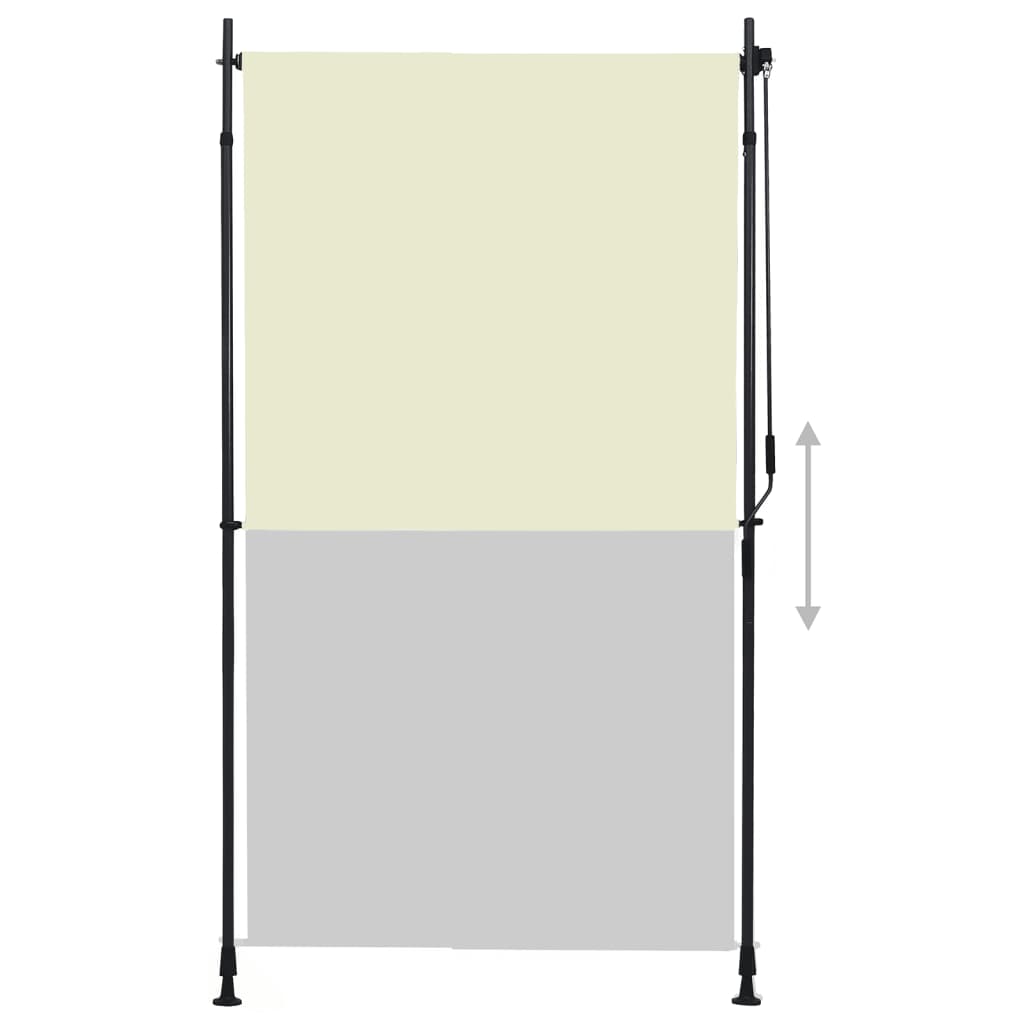 Utendørs rullegardin 120x270 cm kremhvit