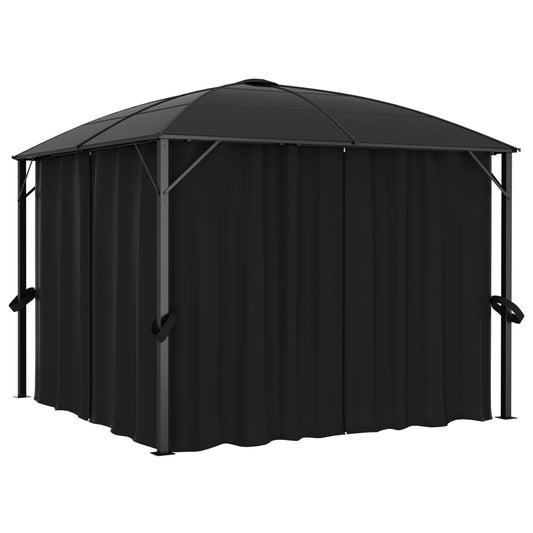 Paviljong med gardiner 300x300x265 m antrasitt