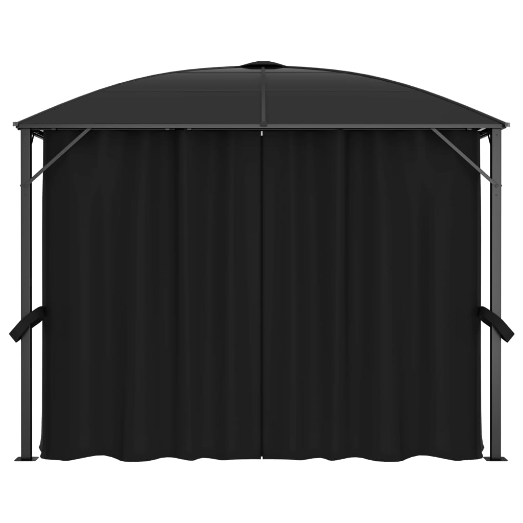 Paviljong med gardiner 300x300x265 m antrasitt