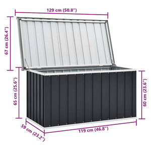 Oppbevaringskasse 129x67x65 cm antrasitt