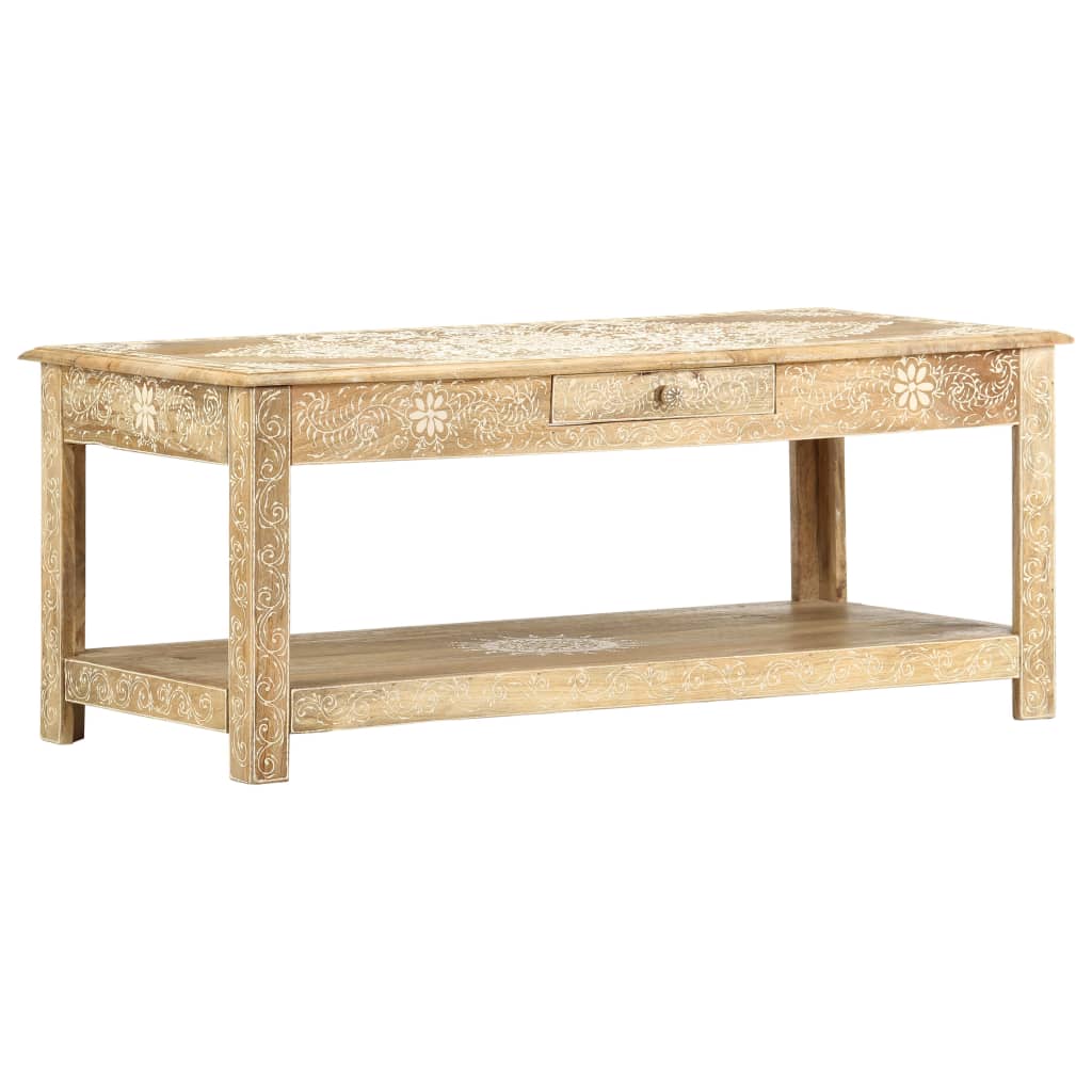 Salongbord 110x50x45 cm håndmalt heltre mango