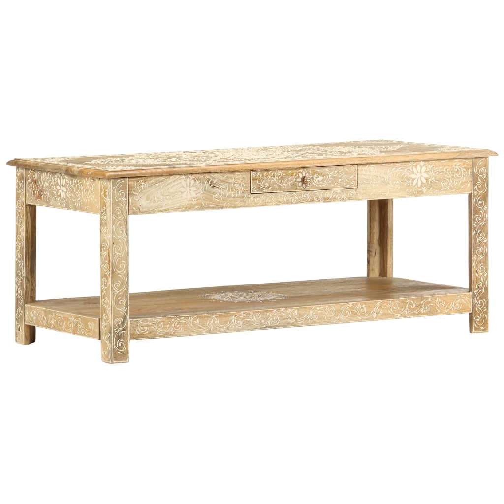 Salongbord 110x50x45 cm håndmalt heltre mango
