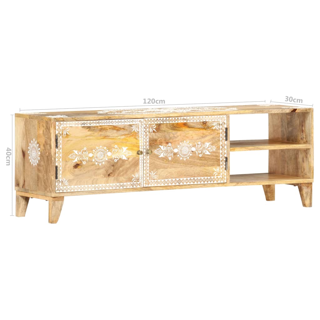 TV-benk 120x30x40 cm heltre mango