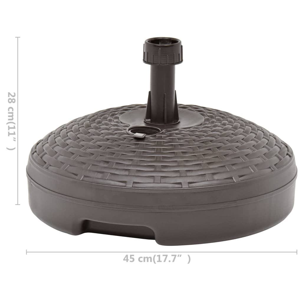 Parasol base sand/water 20 L brown plastic rattan