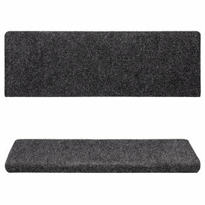 Stair mats 15 pcs needle punch 65x21x4 cm grey