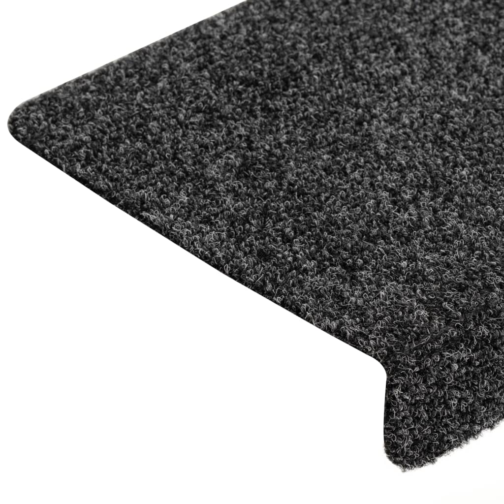 Stair mats 15 pcs needle punch 65x21x4 cm grey
