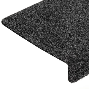 Stair mats 15 pcs needle punch 65x21x4 cm grey