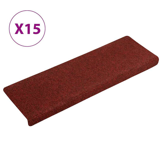 Trappematter 15 stk nålestempel 65x21x4 cm rød