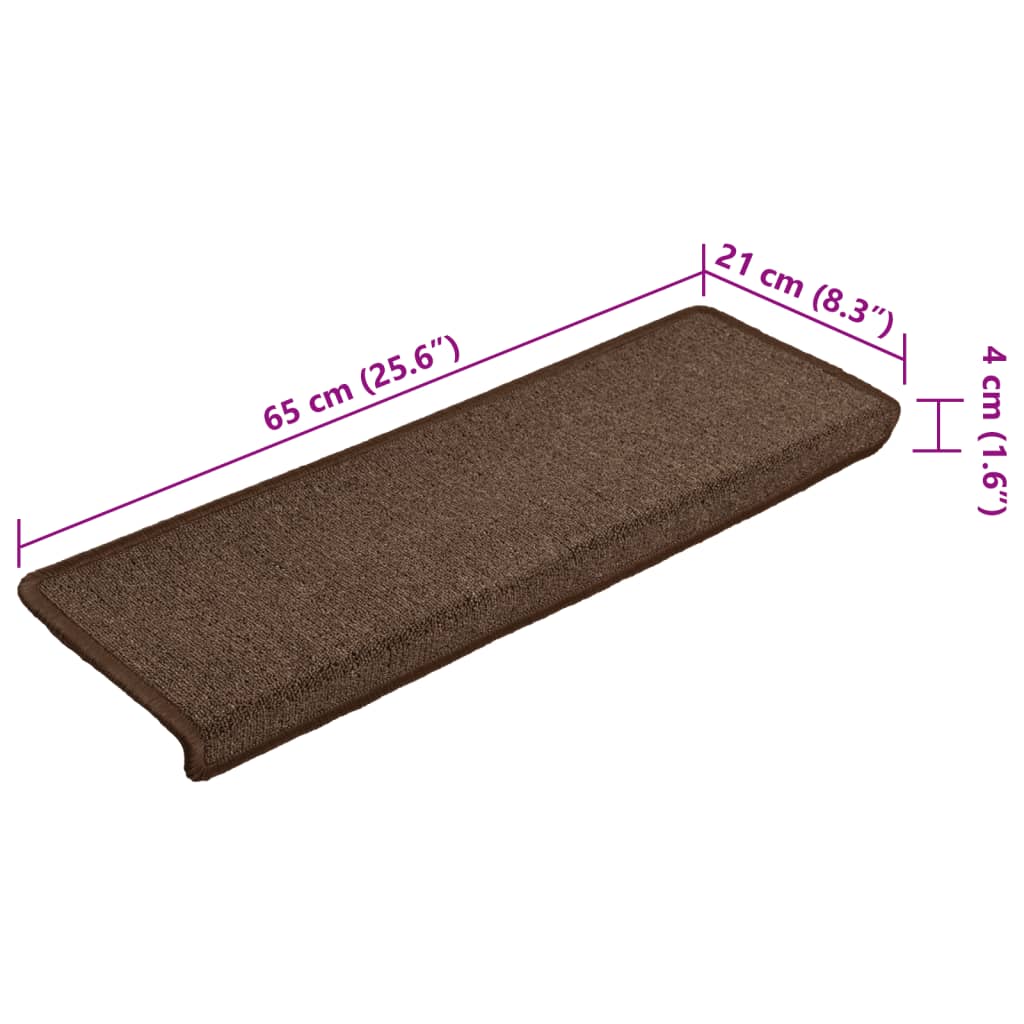 Trappetrinnstepper 15 stk 65x21x4 cm brun