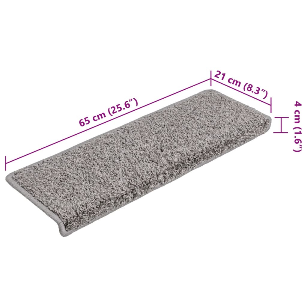 Trappetrinnstepper 15 stk 65x21x4 cm grå