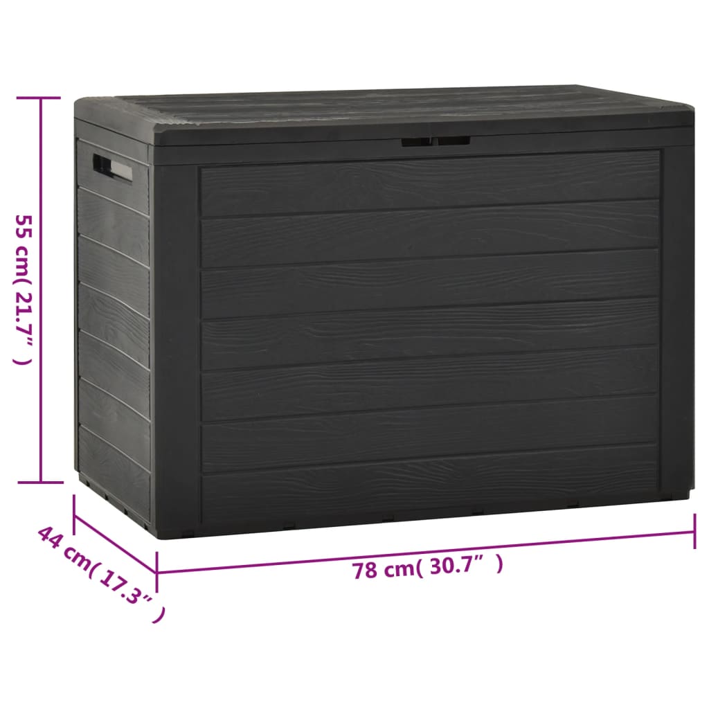 Pillow box anthracite 78x44x55 cm