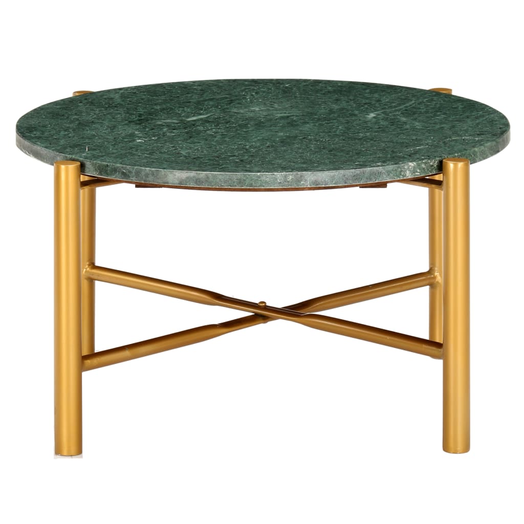 Salongbord grønn 60x60x35 cm ekte stein med marmorstruktur