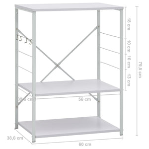 Hylle til mikrobølgeovn hvit 60x39,6x79,5 cm konstruert tre