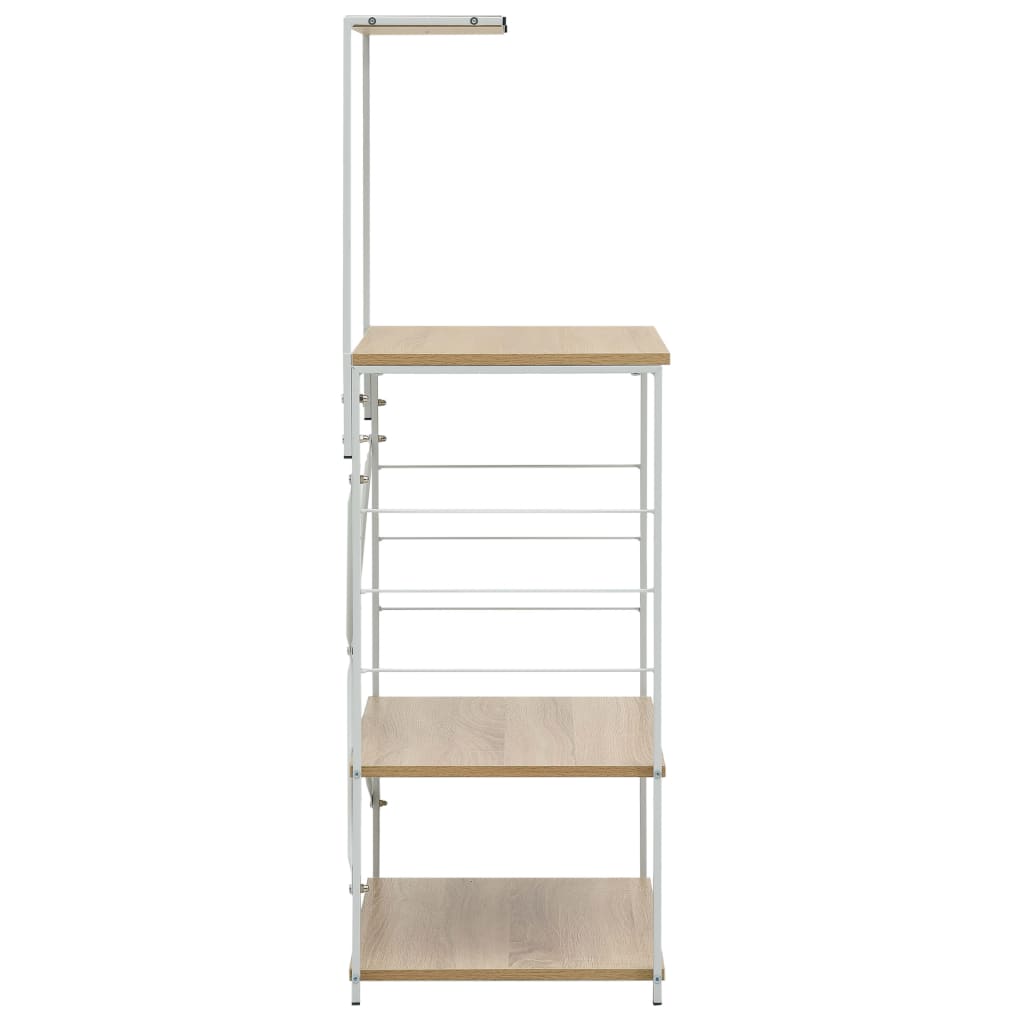Hylle til mikrobølgeovn hvit eik 60x39,6x123 cm konstruert tre
