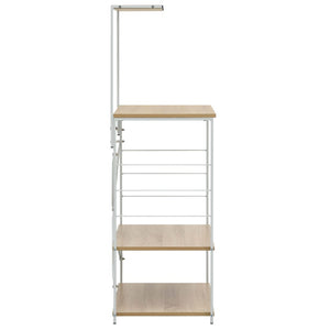 Hylle til mikrobølgeovn hvit eik 60x39,6x123 cm konstruert tre
